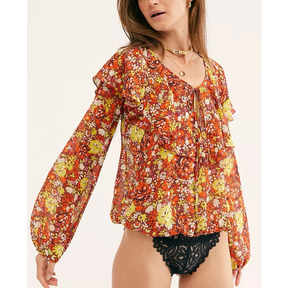 NWT Free People Say It To Me Floral Bodysuit